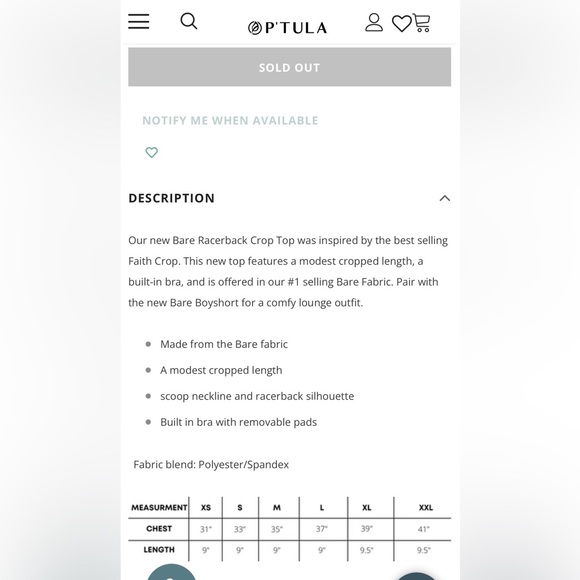 P’tula The Bare Razorback crop top - Picture 10 of 11